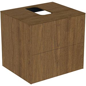 Ideal Standard vasque Conca T3940Y5 avec découpe, 2 tiroirs, 60x50,5x55 cm, au centre, placage noyer foncé