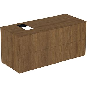 Ideal Standard vasque Conca T3944Y5 avec découpe, 2 tiroirs, 120x50,5x55 cm, droite / gauche, placage noyer foncé