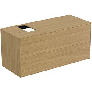 Ideal Standard vasque Conca T3944Y6 avec découpe, 2 tiroirs, 120x50,5x55 cm, droite / gauche, placage Eiche hell