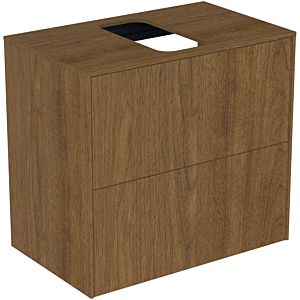 Ideal Standard vasque Conca T3946Y5 avec découpe, 2 tiroirs, 60x37x55 cm, centre, placage noyer foncé