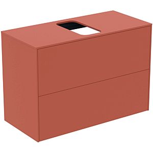 Ideal Standard Conca vanity unit T3947Y3 with cut-out, 2 pull-outs, 80x37x55 cm, center, Sunset matt lacquered