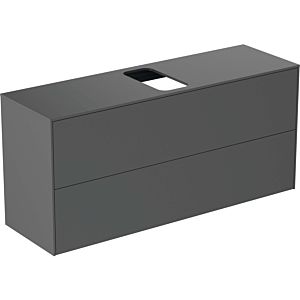 Ideal Standard Conca vanity unit T3949Y2 with cut-out, 2 pull-outs, 120x37x55 cm, center, anthracite matt lacquered