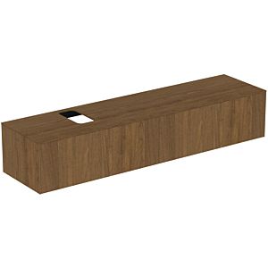 Ideal Standard vasque Conca T3986Y5 avec découpe, 2 tiroirs, 200x50,5x37 cm, placage noyer foncé