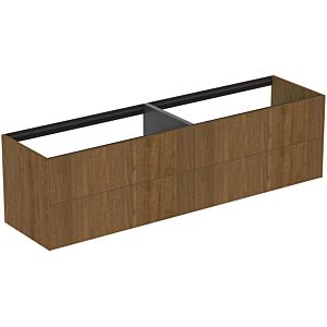 Ideal Standard Conca vanity unit T3993Y5 without vanity top, 4 pull-outs, 200x50.5x54 cm, dark walnut veneer
