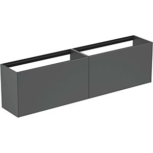 Ideal Standard Conca Waschtisch-Unterschrank T3999Y2 ohne Waschtischplatte, 2 Auszüge, 200 x 37 x 54 cm, Anthrazit matt lackiert
