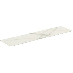 Ideal Standard Conca Keramik-Waschtisch-Platte T4204DH Ausladung 50,5cm, 200 x 50,5 x 0,6 cm, Mamor Calacatta