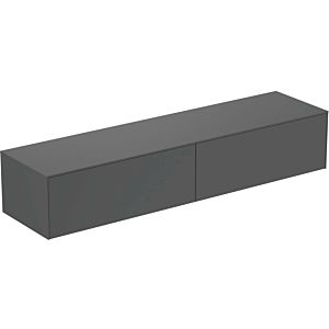 Ideal Standard Conca vanity unit T4316Y2 without cut-out, 2 pull-outs, 200x50.5x37 cm, anthracite matt lacquered