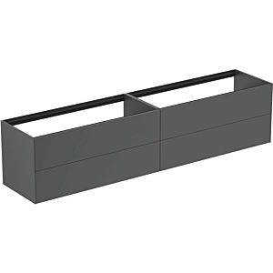 Ideal Standard vasque Conca T4336Y2 240x50,5x54cm, sans plan vasque, 4 tiroirs, laqué anthracite mat