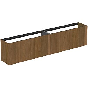 Ideal Standard vasque Conca T4339Y5 240x37x54cm, sans plan vasque, 2 tiroirs, placage noyer foncé