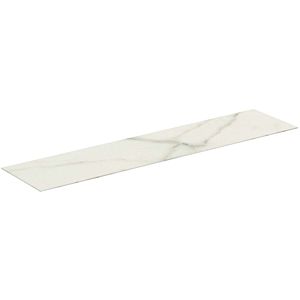Ideal Standard Conca Keramik-Waschtisch-Platte T4348DH Ausladung 37cm, 160 x 37,3 x 0,6 cm, Mamor Calacatta