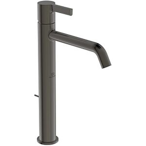 Ideal Standard Joy Waschtischarmatur BC781A5 mit verlängertem Sockel, mit Ablaufgarnitur, Ausladung 170mm, Magnetic Grey