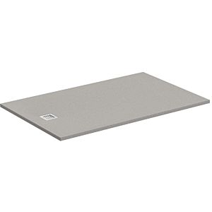 Ideal Standard Ultra Flat S Rectangular Shower Tray with Drain Cover, 160 x 100 x 3 cm, Quartz Grey