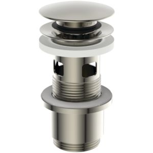 Robinet push-open Ideal Standard E1482GN pour lavabos avec trop-plein, acier inoxydable