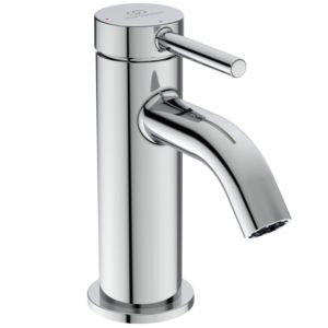 Ideal Standard Ceraline Nuovo mitigeur lavabo BD958AA saillie 90 mm, avec robinet d&#39;ouverture, chromé
