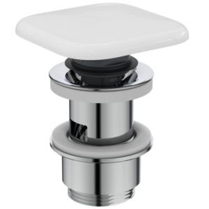 Vanne à poussoir Ideal Standard T362901 carrée, 85 x 120 x 85 mm, blanc brillant