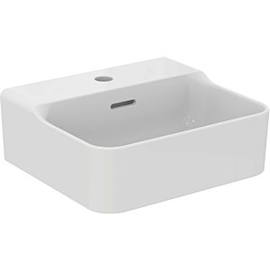 Ideal Standard Conca Lave-mains T387601 400x350mm, avec trop-plein, sol, trou robinetterie 2000 , blanc