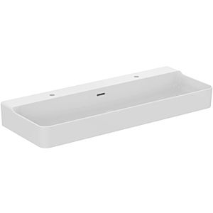Ideal Standard Conca washbasin T383901 1200x450x165mm, with 2 tap holes and overflow, polished, white