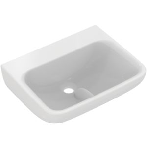 Ideal Standard Contour 21 E1725HY avec ailette, sans trou pour robinet et trop-plein, 50 x 40 cm, blanc avec SmartGuard