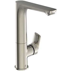 Ideal Standard Connect Air mitigeur lavabo A7023GN bec haut en fonte pivotant, saillie 140 mm, sans garniture de vidange , tempête d&#39;argent