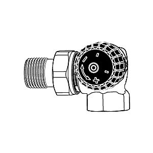Heimeier thermostatic valve body 2340-02.000 Rp 2000 / 2xR 2000 / 2, angled corner, gunmetal, right, low resistance