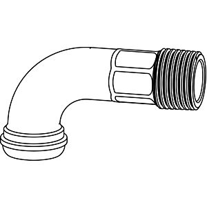 Heimeier Rohrbogen 2244-02.355 DN 15, für Einrohrventile, Rotguss vernickelt