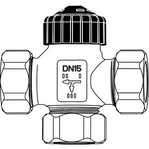 Heimeier Dreiwege-Umschaltventil 4160-04.000 DN 25, flachdichtend, Rotguss