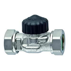 Heimeier standard thermostatic valve body 2272-03.000 G 2000 IG, kvs 2.50, straight, nickel-plated gunmetal, flat sealing