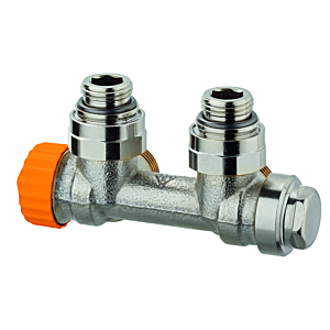 Heimeier Multilux Eclipse thermostatic valve 3866-02.000 Rp 2000 / 2, corner, gunmetal nickel-plated, for two-pipe system