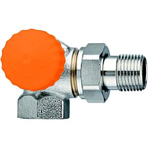Heimeier Eclipse thermostatic valve body 3933-01.000 Rp 3 / 8xR 3/8, angled corner, nickel-plated gunmetal, left