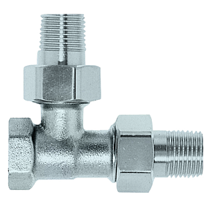 Heimeier bypass T-piece 4154-02.000 Rp 2000 / 2xR 2000 / 2, nickel-plated brass, screw nipple Ø 15mm