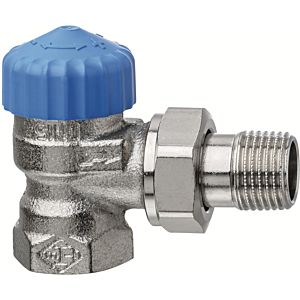 Heimeier thermostatic valve body 2241-02.000 Rp 2000 / 2xR 2000 / 2, corner, gunmetal nickel-plated, low resistance