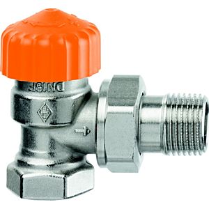 Heimeier Eclipse thermostatic valve body 3461-01.000 Rp 3 / 8xR 3/8, corner, nickel-plated brass, shortened