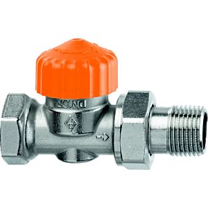 Heimeier Eclipse thermostatic valve body 3462-03.000 Rp 3 / 4xR 3/4, straight, nickel-plated brass, shortened