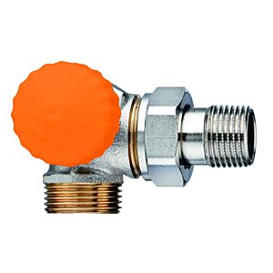 Heimeier Eclipse thermostatic valve body 3938-02.000 R 2000 / 2xG 3/4 AG, angle corner, nickel-plated gunmetal, left