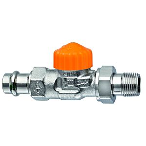 Heimeier Eclipse thermostatic valve body 3942-15.000 R 2000 / 2, Viega press connection 15mm, straight, nickel-plated gunmetal