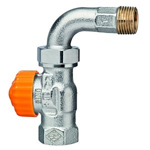 Heimeier Eclipse thermostatic valve body 3944-02.000 Rp 2000 / 2xR 2000 / 2, 2000 , nickel-plated gunmetal, with elbow 2000 connection