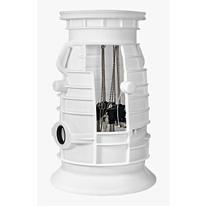 Pompe Jung Pumpen Pks, arbre en plastique JP47345 B 800 D32, station de pompage double, étanche à la flottabilité, PE, blanc