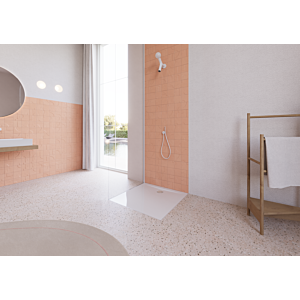 Kaldewei SUPERPLAN ZERO 1510 shower tray with tray support 351047981001 extra-flat, 70 x 70 cm with Invisible Grip, glossy, alpine white