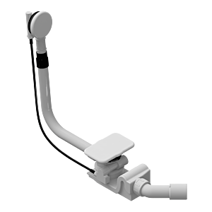 Kaldewei Asymmetric duo waste / overflow set 687772060711 alpine white matt, special, with integrated filling function, for bathtub