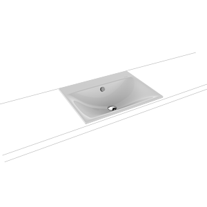 Kaldewei Silenio vasque à encastrer 907706003199 3037, 60 x 46 cm, effet perle manhattan, trop-plein, sans trou pour robinetterie