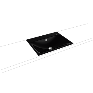 Kaldewei Silenio vasque à encastrer 907706003701 3037, 60 x 46 cm, effet perle noire, trop-plein, sans trou pour robinetterie