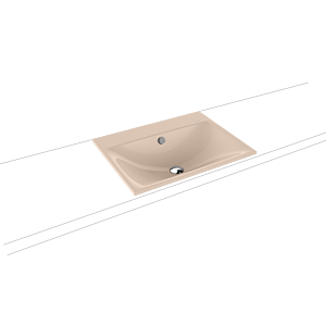 Kaldewei Silenio built-in washbasin 907706003030 3037, 60 x 46 cm, bahama beige pearl effect, overflow, without tap hole