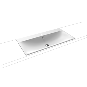 Kaldewei Silenio vasque à encastrer 907806013711 trop-plein, trou pour 2000 , 3038, 90 x 46 cm, blanc alpin mat, effet perlant