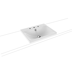 Kaldewei Silenio poser 903906033001 3040, 60x46x4cm, effet perlant blanc, 3 trous robinetterie