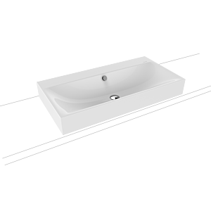 Kaldewei Silenio Aufsatzwaschtisch 904206003001 3043, 90x46x12cm, weiss Perl-Effekt, ohne Hahnloch