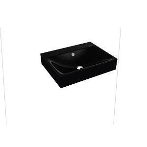 Kaldewei Silenio vasque à poser 904306003701 3044, 60 x 46 x 12 cm, effet perle noire, avec trop-plein, sans trou pour robinetterie