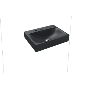 Kaldewei Silenio lavabo suspendu 904306013715 3044, 60 x 46 x 12 cm, gris catania mat, effet perlant, avec trop-plein, avec trou pour robinet