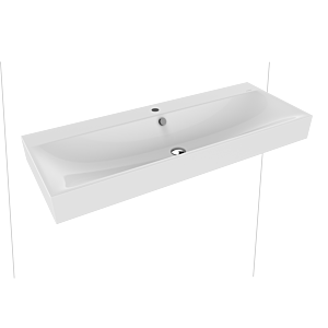 Kaldewei Silenio lavabo suspendu 904506013001 3046, 120 x 46 x 12 cm, effet perlant blanc, avec trop-plein, avec trou pour robinet