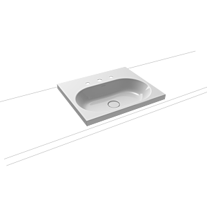 Kaldewei Centro Aufsatzwaschtisch 902806033199 3055, 60x50x4cm, manhattan Perl-Effekt, ohne Überlauf, 3 Hahnlöcher