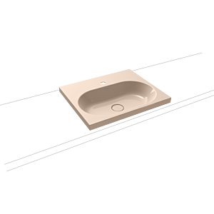 Kaldewei Centro lavabo 902806013030 3055, 60x50cm, effet perlant beige bahamas, sans trop - plein, 2000 trou du robinet